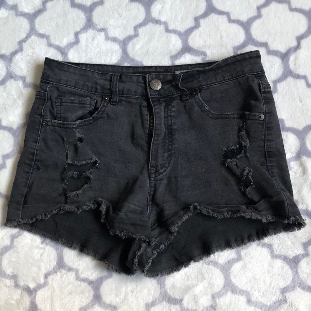 high waisted distressed jean shorts AEROPOSTALE